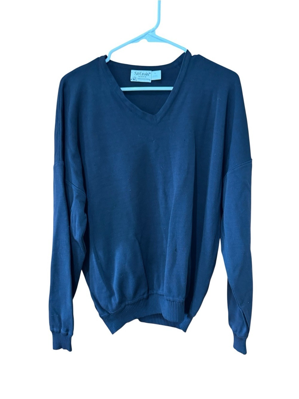 Men’s Black Merino Wool V-Neck Sweater